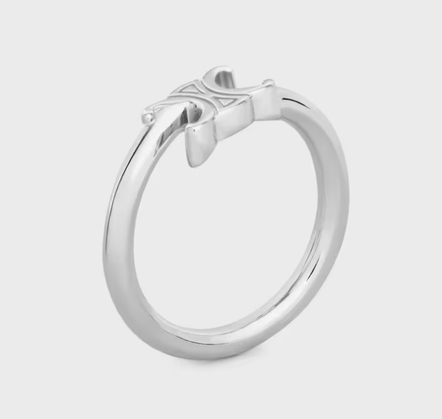 【国内発送】TRIOMPHE ASYMMETRIC RING IN BRASS CELINE Triomphe Asymmetric Ring in Brass with Gold Finish